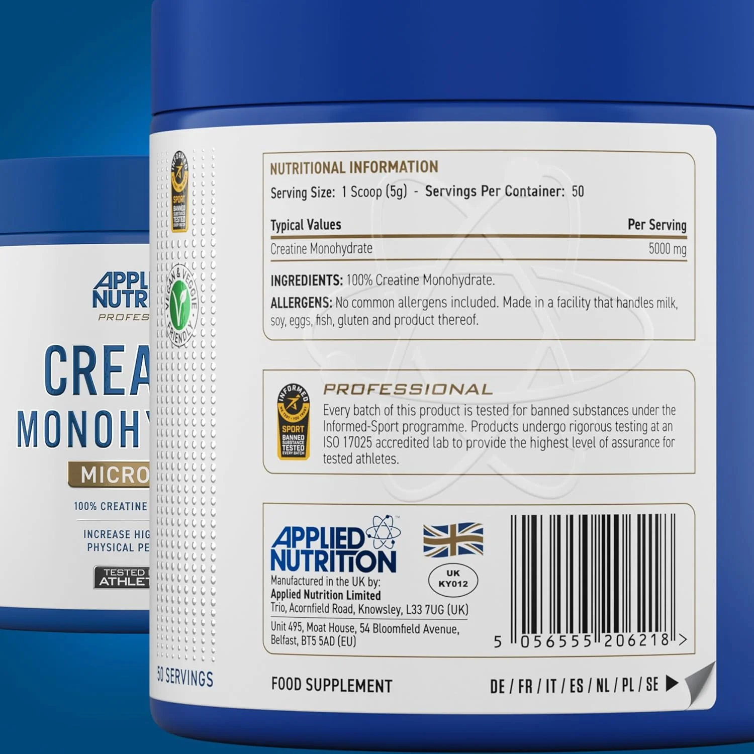 Informations nutritionnelles - Creatine Monohydrate Next Generation