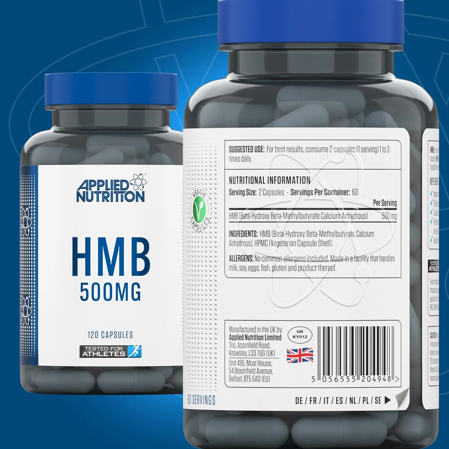 Informations nutritionnelles - Gélules de HMB 500mg