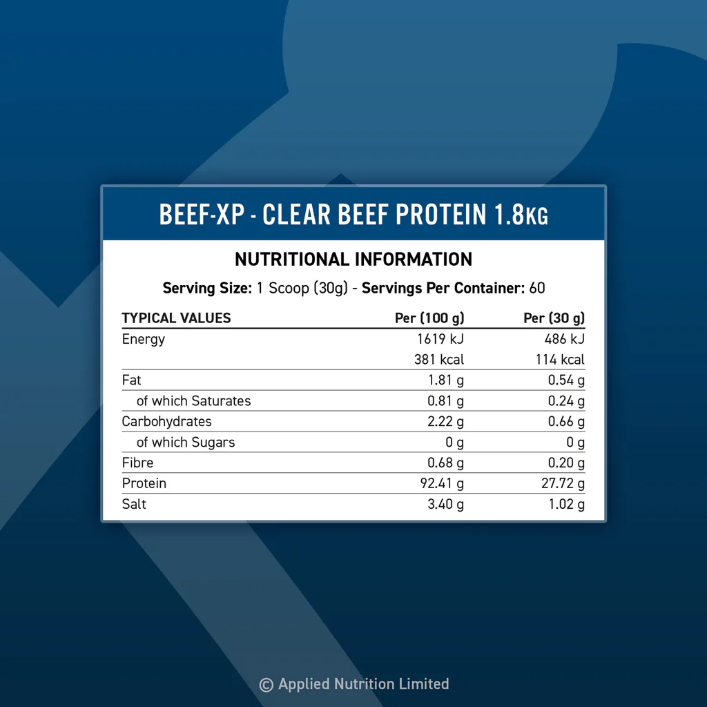 Informations nutritionnelles - Isolat de protéines de bœuf clair BEEF-XP - Millions Pineapple