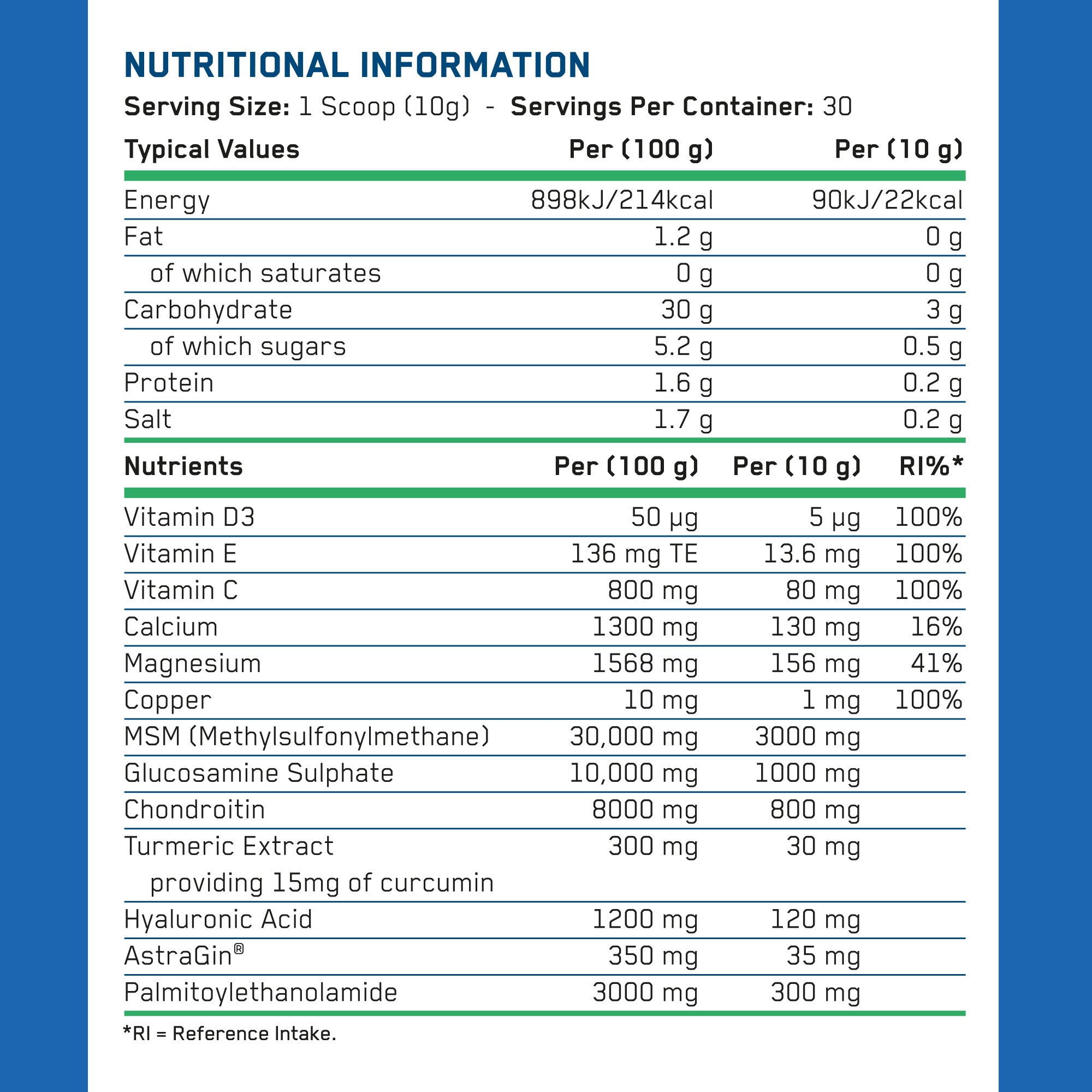 Informations nutritionnelles - Joint Complex - Mango Crush